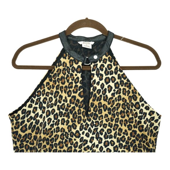 Vintage Michael Kors Tie Dye High Neck Key Hole Leopard Print Size XL - Picture 4 of 4